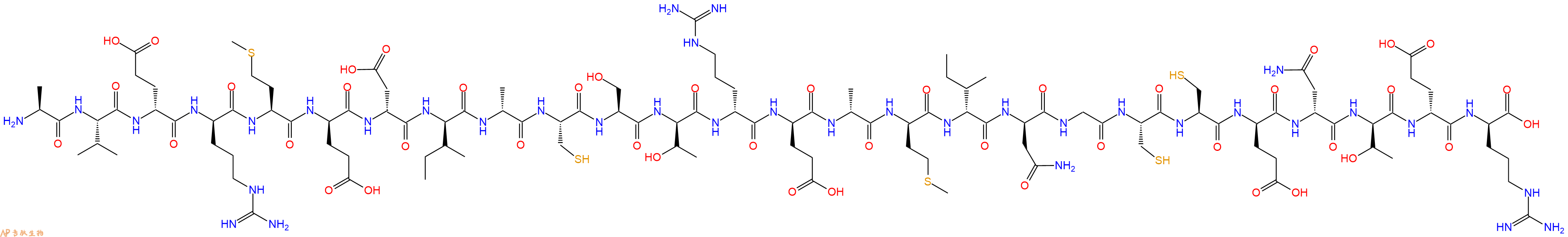 专肽生物产品H2N-Ala-Val-DGlu-DArg-Met-DGlu-DAsp-DIle-DAla-Cys-Ser-DThr-DArg-DGlu-DAla-DMet-DIle-DAsn-Gly-Cys-Cys-DGlu-DAsn-DThr-DGlu-DArg-OH