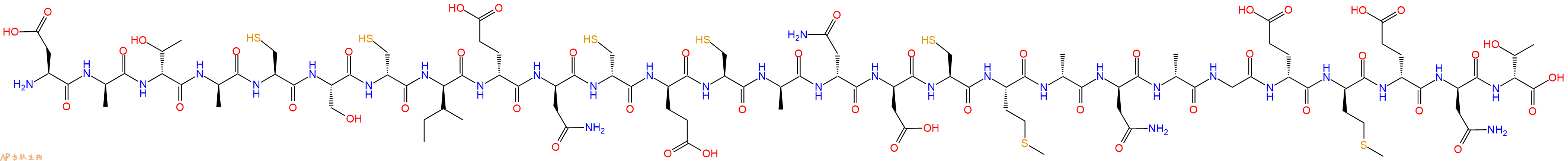 专肽生物产品H2N-Asp-DAla-DThr-DAla-Cys-Ser-DCys-DIle-DGlu-DAsn-DCys-DGlu-Cys-DAla-DAsn-DAsp-Cys-Met-DAla-DAsn-DAla-Gly-DGlu-DMet-DGlu-DAsn-DThr-OH