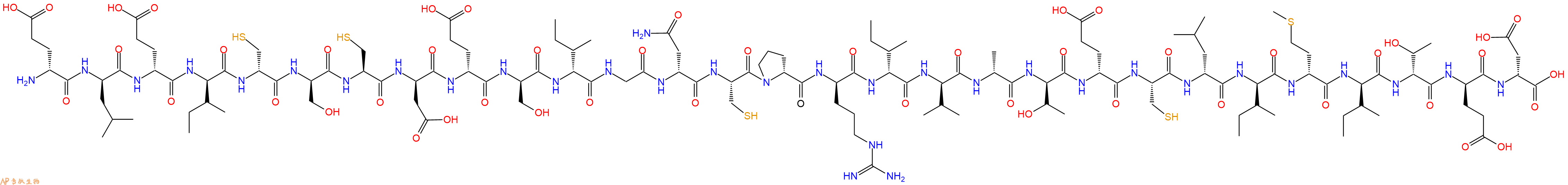 专肽生物产品H2N-DGlu-DLeu-DGlu-DIle-DCys-DSer-Cys-DAsp-DGlu-DSer-DIle-Gly-DAsn-Cys-DPro-DArg-DIle-DVal-DAla-DThr-DGlu-Cys-DLeu-DIle-DMet-DIle-DThr-DGlu-DAsp-OH