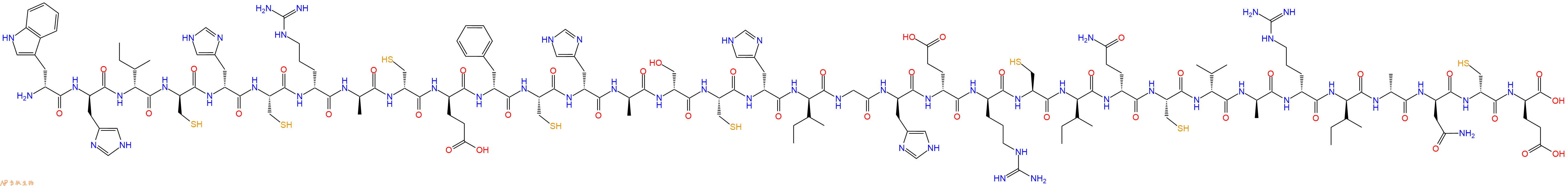 专肽生物产品H2N-DTrp-DHis-DIle-DCys-DHis-Cys-DArg-DAla-DCys-DGlu-DPhe-Cys-DHis-DAla-DSer-Cys-DHis-DIle-Gly-DHis-DGlu-DArg-Cys-DIle-DGln-Cys-DVal-DAla-DArg-DIle-DAla-DAsn-DCys-DGlu-OH