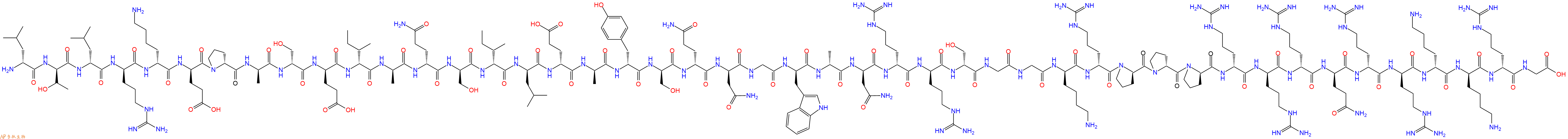 专肽生物产品H2N-DLeu-DThr-DLeu-DArg-DLys-DGlu-DPro-DAla-DSer-DGlu-DIle-DAla-DGln-DSer-DIle-DLeu-DGlu-DAla-DTyr-DSer-DGln-DAsn-Gly-DTrp-DAla-DAsn-DArg-DArg-DSer-Gly-Gly-DLys-DArg-DPro-DPro-DPro-DArg-DArg-DArg-DGln-DArg-DArg-DLys-DLys-DArg-Gly-OH