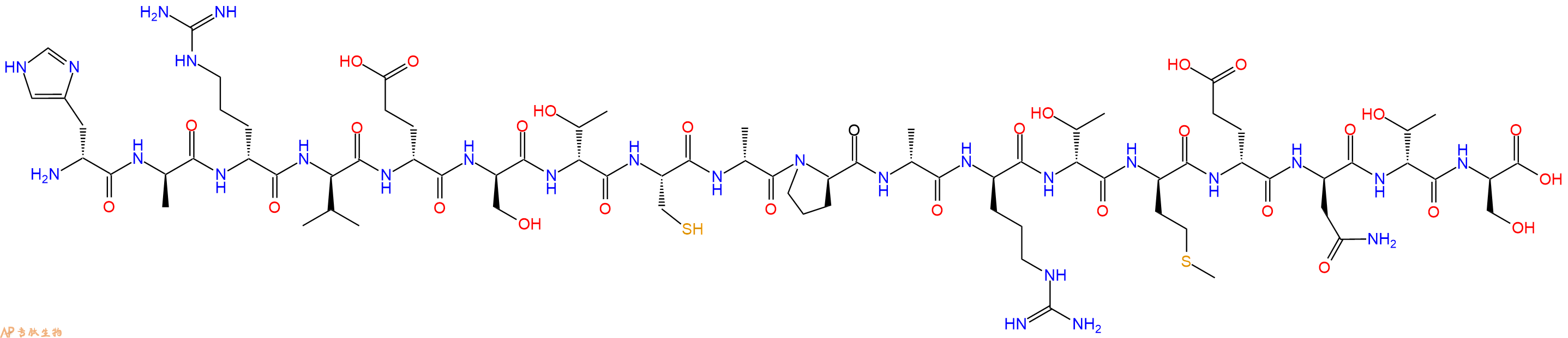 专肽生物产品H2N-DHis-DAla-DArg-DVal-DGlu-DSer-DThr-Cys-DAla-DPro-DAla-DArg-DThr-DMet-DGlu-DAsn-DThr-DSer-OH