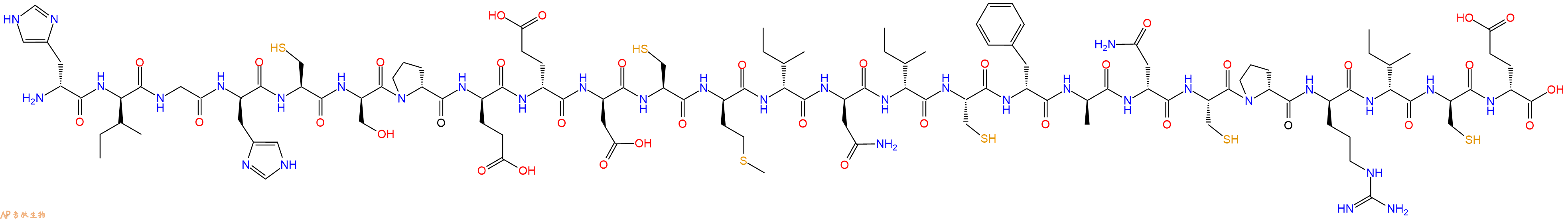 专肽生物产品H2N-DHis-DIle-Gly-DHis-Cys-DSer-DPro-DGlu-DGlu-DAsp-Cys-DMet-DIle-DAsn-DIle-Cys-DPhe-DAla-DAsn-Cys-DPro-DArg-DIle-DCys-DGlu-OH