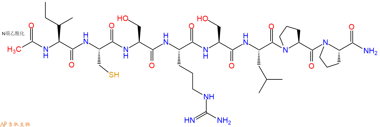 专肽生物产品Ac-Ile-Cys-Ser-Arg-Ser-Leu-Pro-Pro-CONH2