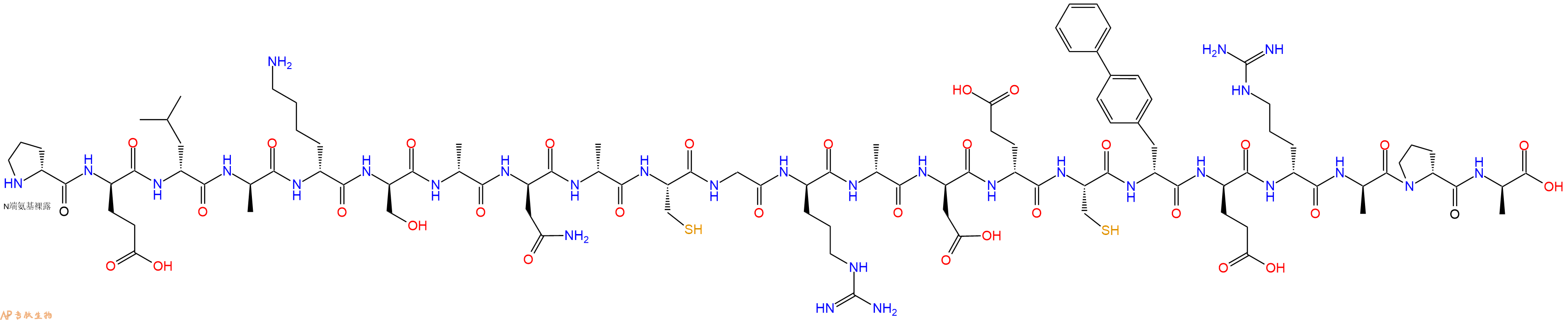 专肽生物产品H2N-DPro-DGlu-DLeu-DAla-DLys-DSer-DAla-DAsn-DAla-Cys-Gly-DArg-DAla-DAsp-DGlu-Cys-DBip-DGlu-DArg-DAla-DPro-DAla-OH