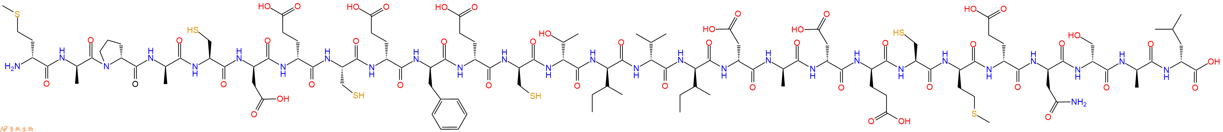 专肽生物产品H2N-DMet-DAla-DPro-DAla-Cys-DAsp-DGlu-Cys-DGlu-DPhe-DGlu-DCys-DThr-DIle-DVal-DIle-DAsp-DAla-DAsp-DGlu-Cys-DMet-DGlu-DAsn-DSer-DAla-DLeu-OH
