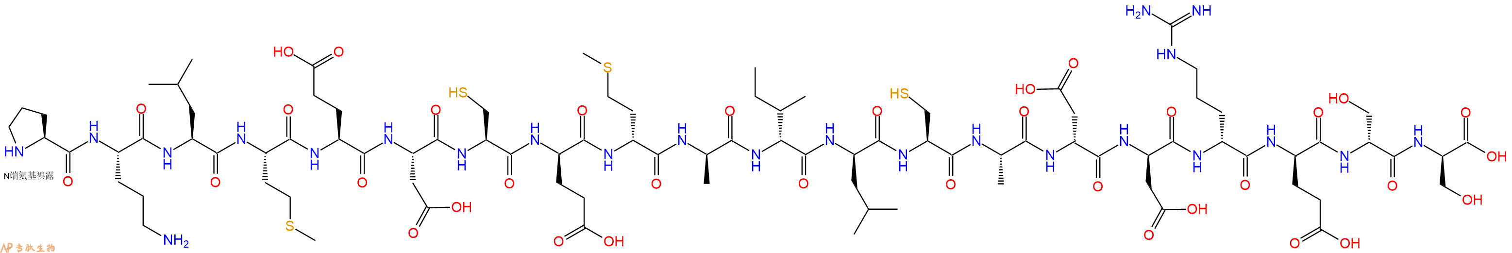 专肽生物产品H2N-Pro-Orn-Leu-Met-Glu-Asp-Cys-DGlu-DMet-DAla-DIle-DLeu-Cys-Ala-DAsp-DAsp-DArg-DGlu-DSer-DSer-OH