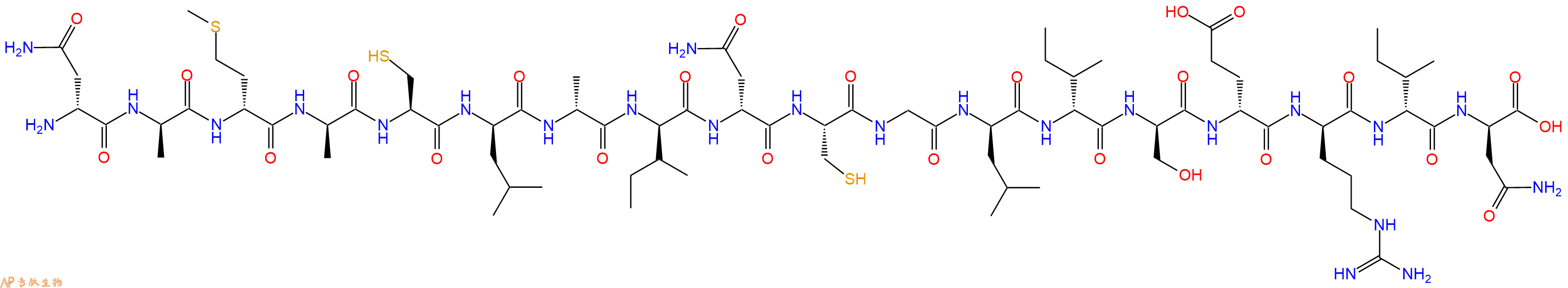 专肽生物产品H2N-DAsn-DAla-DMet-DAla-Cys-DLeu-DAla-DIle-DAsn-Cys-Gly-DLeu-DIle-DSer-DGlu-DArg-DIle-DAsn-OH