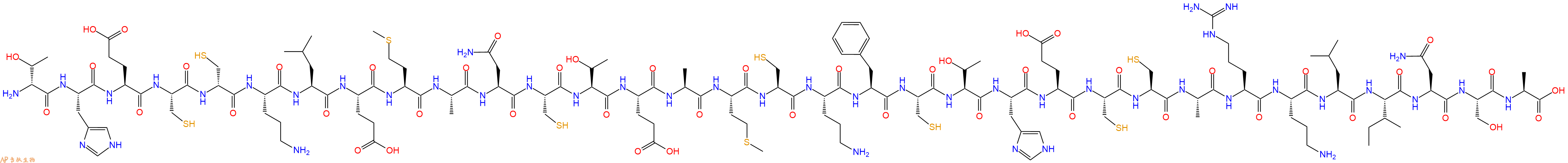 专肽生物产品H2N-DThr-His-Glu-Cys-DCys-Orn-Leu-Glu-Met-Ala-Asn-Cys-Thr-Glu-Ala-Met-Cys-Orn-Phe-Cys-Thr-His-Glu-Cys-Cys-Ala-Arg-Orn-Leu-Ile-Asn-Ser-Ala-OH