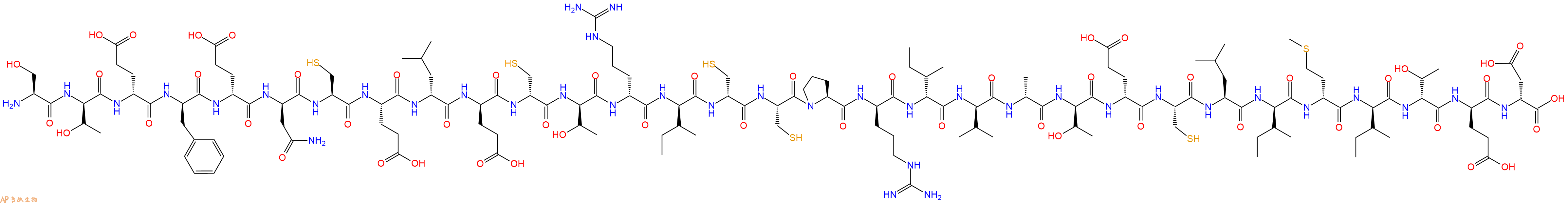 专肽生物产品H2N-Ser-DThr-DGlu-DPhe-DGlu-DAsn-Cys-Glu-DLeu-DGlu-DCys-DThr-DArg-DIle-DCys-Cys-Pro-DArg-DIle-DVal-DAla-DThr-DGlu-Cys-Leu-DIle-DMet-DIle-DThr-DGlu-DAsp-OH