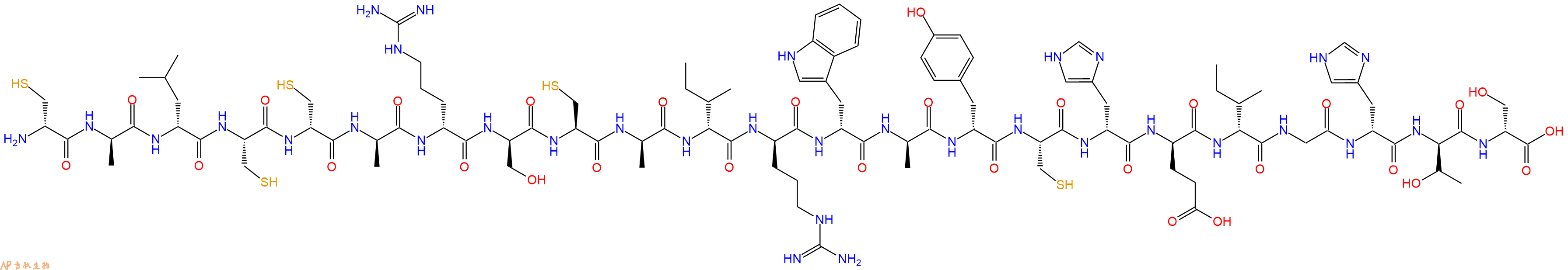 专肽生物产品H2N-DCys-DAla-DLeu-Cys-DCys-DAla-DArg-DSer-Cys-DAla-DIle-DArg-DTrp-DAla-DTyr-Cys-DHis-DGlu-DIle-Gly-DHis-DThr-DSer-OH