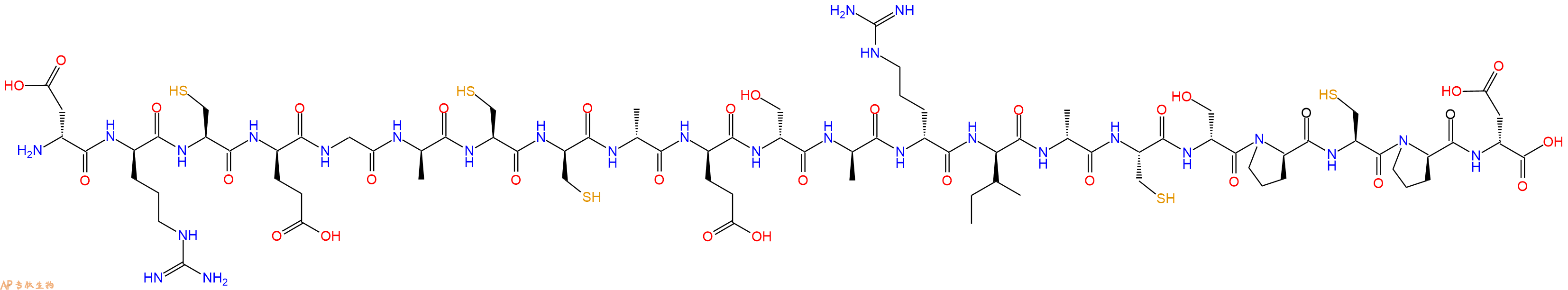 专肽生物产品H2N-DAsp-DArg-Cys-DGlu-Gly-DAla-Cys-DCys-DAla-DGlu-DSer-DAla-DArg-DIle-DAla-Cys-DSer-DPro-Cys-DPro-DAsp-OH