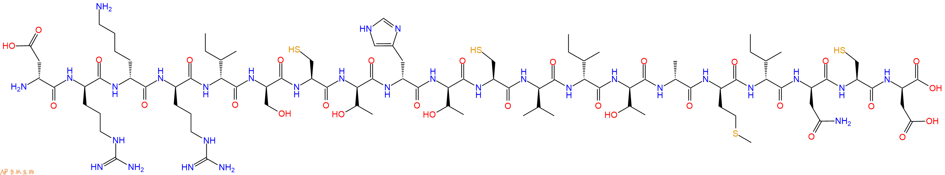 专肽生物产品H2N-DAsp-DArg-DLys-DArg-DIle-DSer-Cys-DThr-DHis-DThr-Cys-DVal-DIle-DThr-DAla-DMet-DIle-DAsn-Cys-DAsp-OH