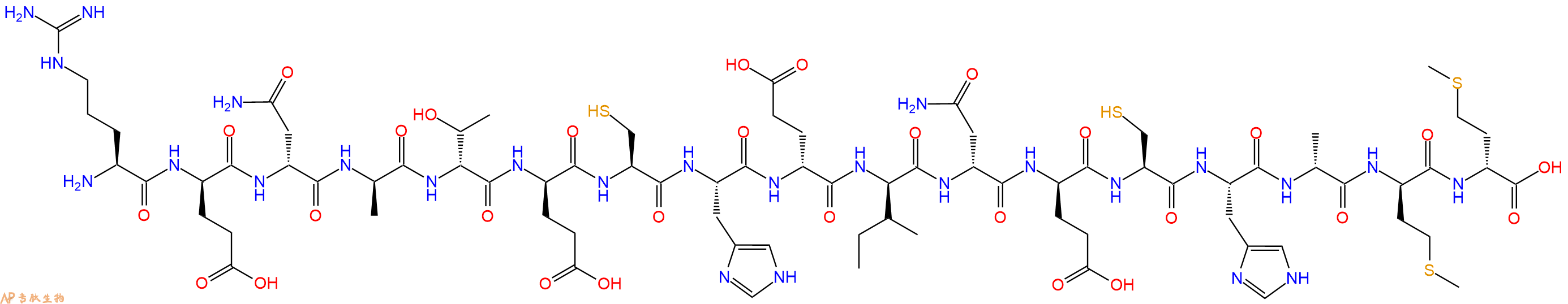 专肽生物产品H2N-Arg-DGlu-DAsn-DAla-DThr-DGlu-Cys-His-DGlu-DIle-DAsn-DGlu-Cys-His-DAla-DMet-DMet-OH