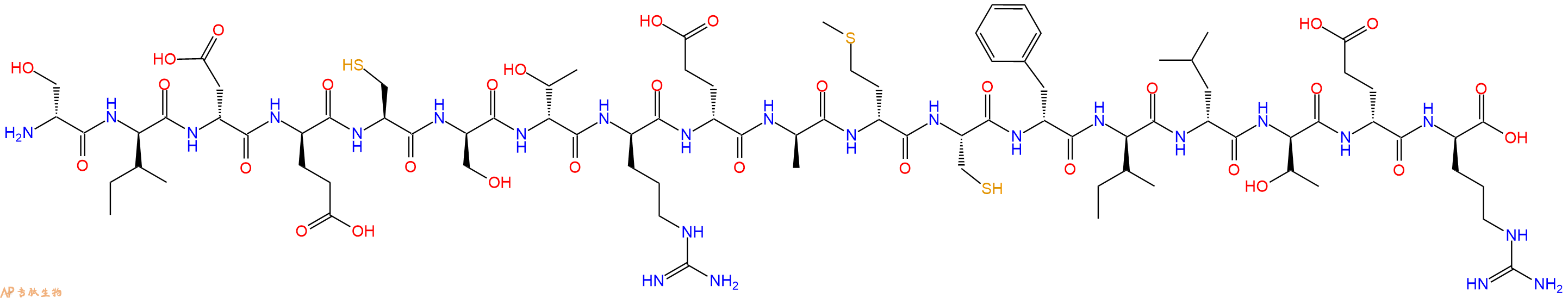 专肽生物产品H2N-DSer-DIle-DAsp-DGlu-Cys-DSer-DThr-DArg-DGlu-DAla-DMet-Cys-DPhe-DIle-DLeu-DThr-DGlu-DArg-OH