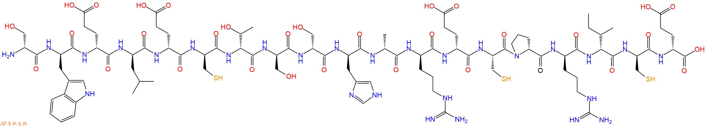 专肽生物产品H2N-DSer-DTrp-DGlu-DLeu-DGlu-DCys-DThr-DSer-DSer-DHis-DAla-DArg-DGlu-Cys-DPro-DArg-DIle-DCys-DGlu-OH