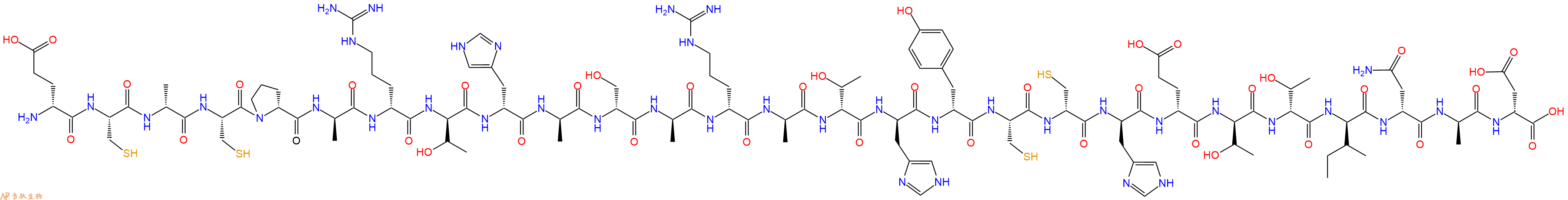 专肽生物产品H2N-DGlu-Cys-DAla-Cys-DPro-DAla-DArg-DThr-DHis-DAla-DSer-DAla-DArg-DAla-DThr-DHis-DTyr-Cys-DCys-DHis-DGlu-DThr-DThr-DIle-DAsn-DAla-DAsp-OH