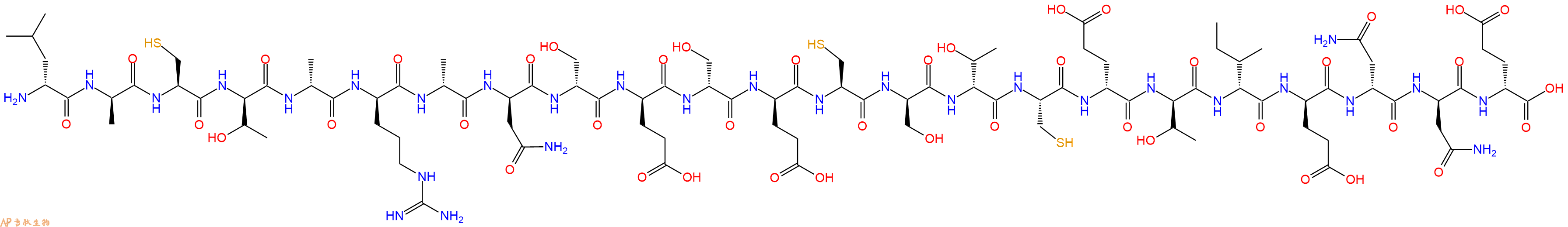 专肽生物产品H2N-DLeu-DAla-Cys-DThr-DAla-DArg-DAla-DAsn-DSer-DGlu-DSer-DGlu-Cys-DSer-DThr-Cys-DGlu-DThr-DIle-DGlu-DAsn-DAsn-DGlu-OH