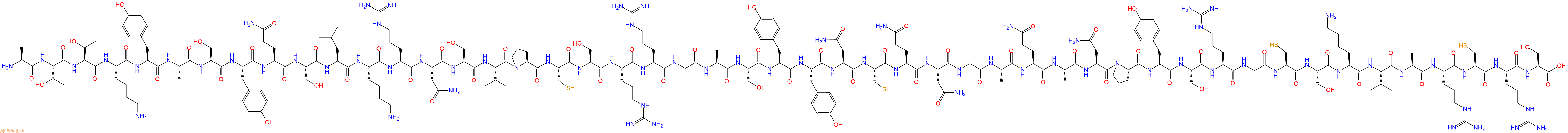专肽生物产品H2N-Ala-Thr-Thr-Lys-Tyr-Ala-Ser-Tyr-Gln-Ser-Leu-Lys-Arg-Asn-Ser-Val-Pro-Cys-Ser-Arg-Arg-Gly-Ala-Ser-Tyr-Tyr-Asn-Cys-Gln-Asn-Gly-Ala-Gln-Ala-Asn-Pro-Tyr-Ser-Arg-Gly-Cys-Ser-Lys-Ile-Ala-Arg-Cys-Arg-Ser-OH
