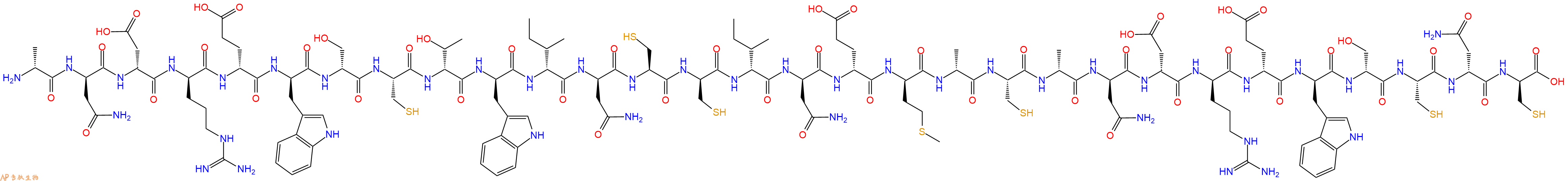 专肽生物产品H2N-DAla-DAsn-DAsp-DArg-DGlu-DTrp-DSer-Cys-DThr-DTrp-DIle-DAsn-Cys-DCys-DIle-DAsn-DGlu-DMet-DAla-Cys-DAla-DAsn-DAsp-DArg-DGlu-DTrp-DSer-Cys-DAsn-DCys-OH