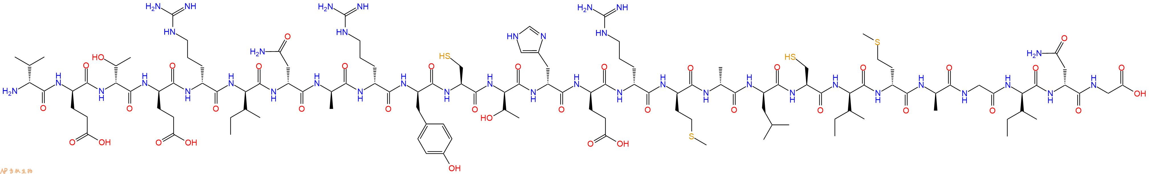 专肽生物产品H2N-DVal-DGlu-DThr-DGlu-DArg-DIle-DAsn-DAla-DArg-DTyr-Cys-DThr-DHis-DGlu-DArg-DMet-DAla-DLeu-Cys-DIle-DMet-DAla-Gly-DIle-DAsn-Gly-OH