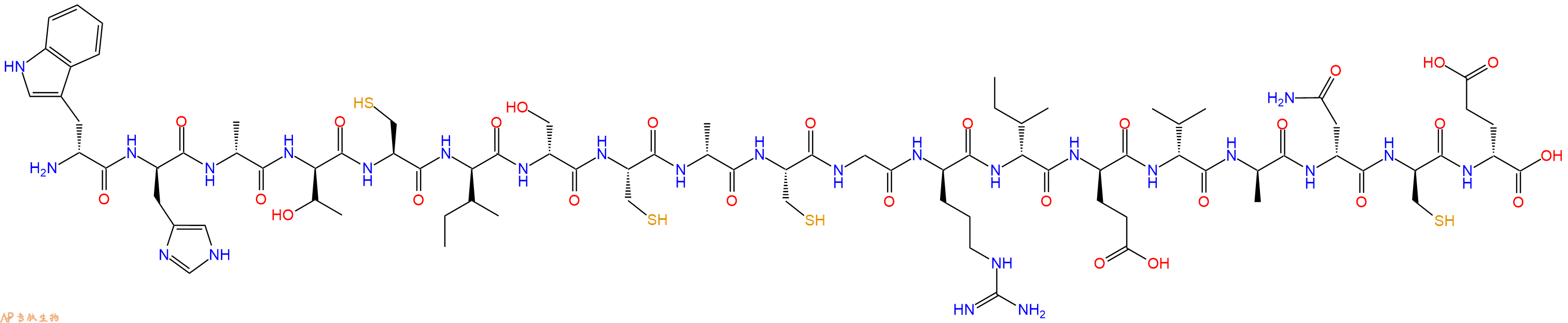 专肽生物产品H2N-DTrp-DHis-DAla-DThr-Cys-DIle-DSer-Cys-DAla-Cys-Gly-DArg-DIle-DGlu-DVal-DAla-DAsn-DCys-DGlu-OH