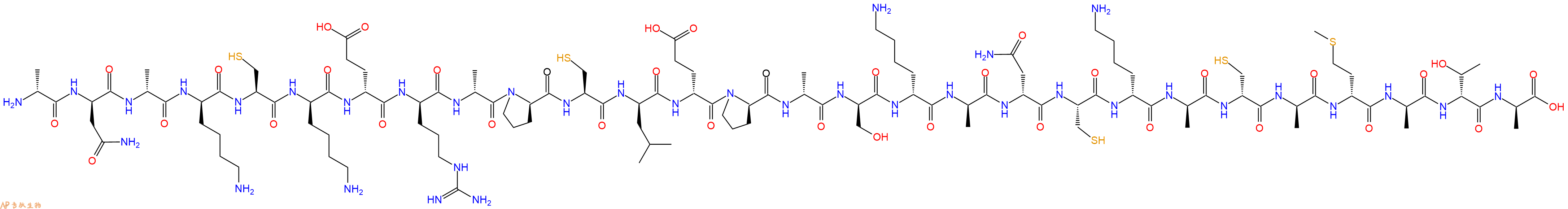 专肽生物产品H2N-DAla-DAsn-DAla-DLys-Cys-DLys-DGlu-DArg-DAla-DPro-Cys-DLeu-DGlu-DPro-DAla-DSer-DLys-DAla-DAsn-Cys-DLys-DAla-DCys-DAla-DMet-DAla-DThr-DAla-OH