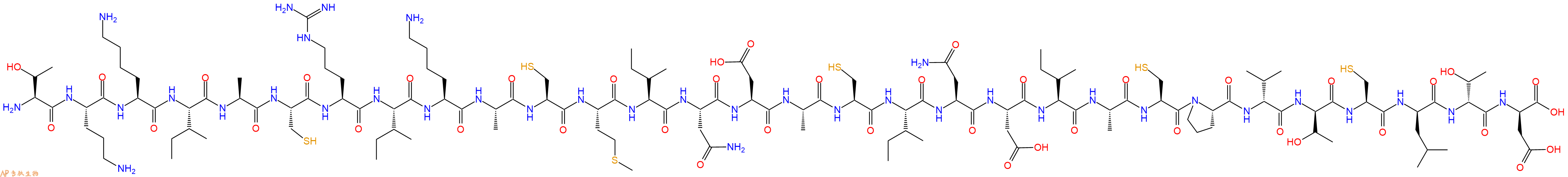 专肽生物产品H2N-Thr-Orn-Lys-Ile-Ala-Cys-Arg-Ile-Lys-Ala-Cys-Met-Ile-Asn-Asp-Ala-Cys-Ile-Asn-Asp-Ile-Ala-Cys-Pro-DVal-DThr-Cys-DLeu-DThr-DAsp-OH