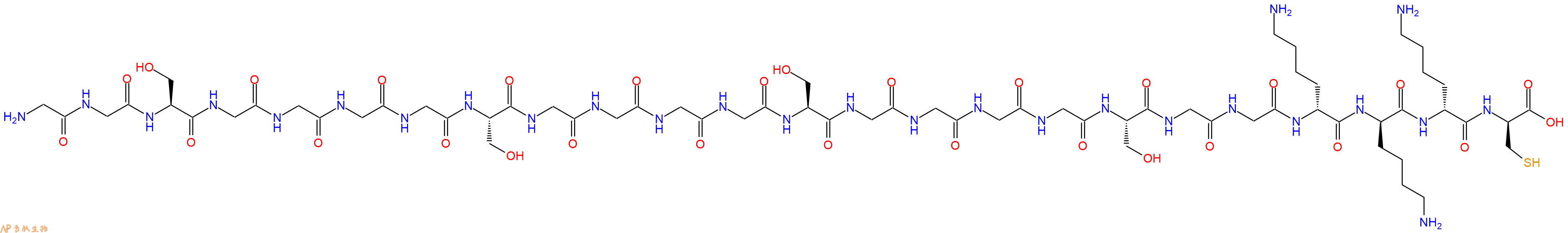 专肽生物产品H2N-Gly-Gly-Ser-Gly-Gly-Gly-Gly-Ser-Gly-Gly-Gly-Gly-Ser-Gly-Gly-Gly-Gly-Ser-Gly-Gly-DLys-DLys-DLys-DCys-OH