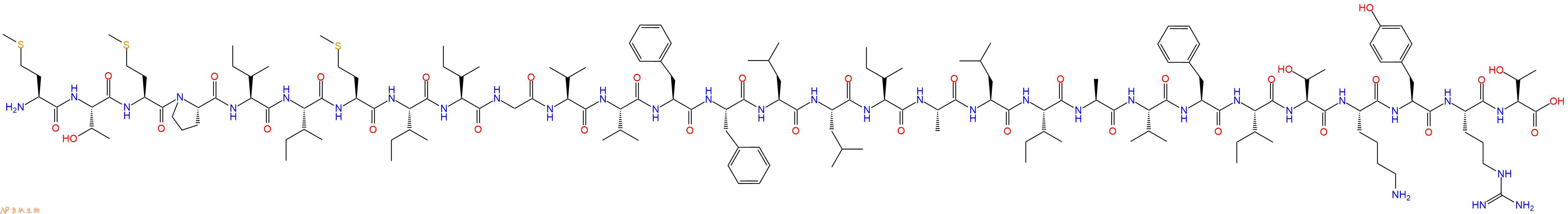 专肽生物产品H2N-Met-Thr-Met-Pro-Ile-Ile-Met-Ile-Ile-Gly-Val-Val-Phe-Phe-Leu-Leu-Ile-Ala-Leu-Ile-Ala-Val-Phe-Ile-Thr-Lys-Tyr-Arg-Thr-OH