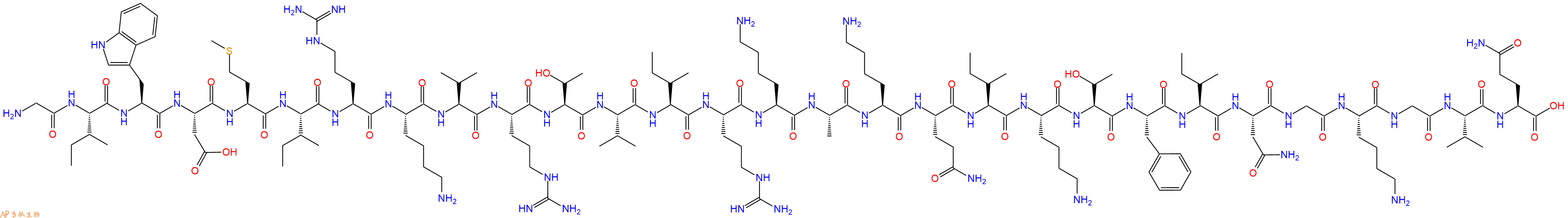 专肽生物产品H2N-Gly-Ile-Trp-Asp-Met-Ile-Arg-Lys-Val-Arg-Thr-Val-Ile-Arg-Lys-Ala-Lys-Gln-Ile-Lys-Thr-Phe-Ile-Asn-Gly-Lys-Gly-Val-Gln-OH