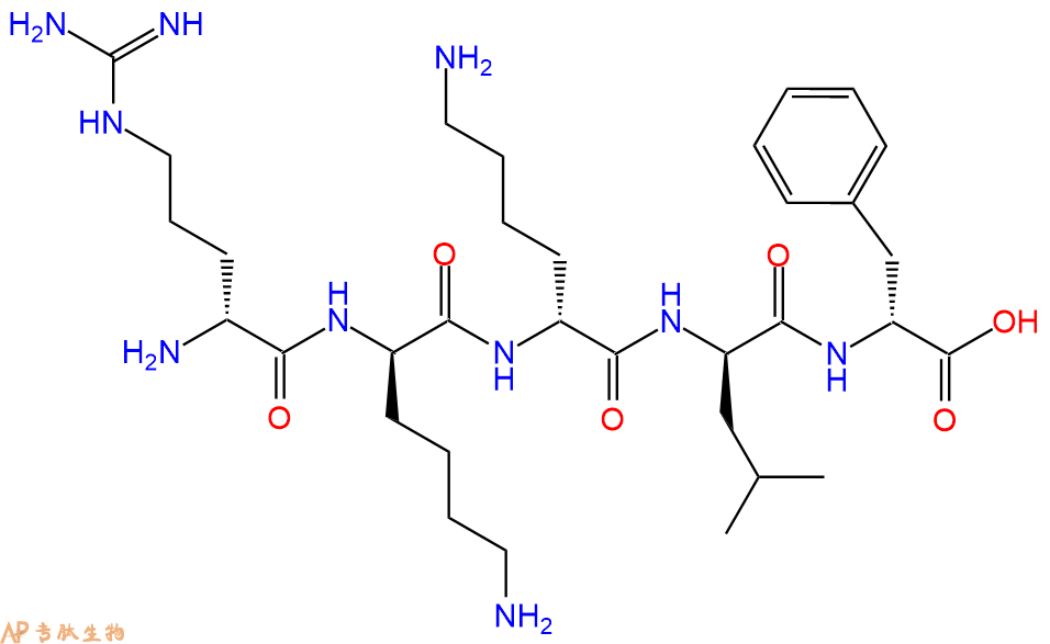 专肽生物产品H2N-DArg-DLys-DLys-DLeu-DPhe-OH
