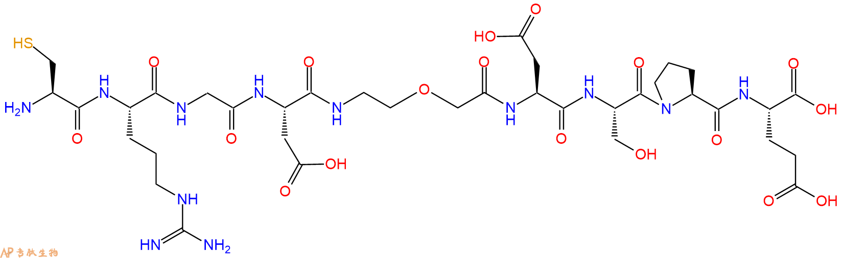 专肽生物产品Cys-Arg-Gly-Asp-PEG-Asp-Ser-Pro-Glu