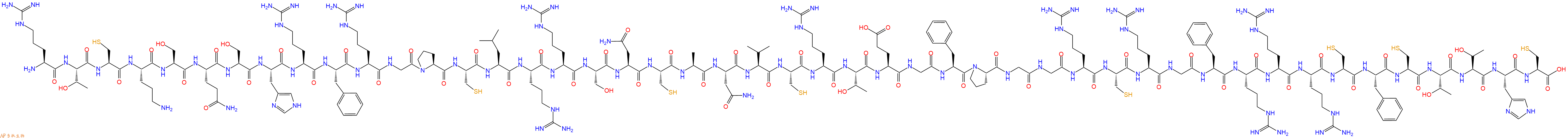 专肽生物产品H2N-Arg-Thr-Cys-Orn-Ser-Gln-Ser-His-Arg-Phe-Arg-Gly-Pro-Cys-Leu-Arg-Arg-Ser-Asn-Cys-Ala-Asn-Val-Cys-Arg-Thr-Glu-Gly-Phe-Pro-Gly-Gly-Arg-Cys-Arg-Gly-Phe-Arg-Arg-Arg-Cys-Phe-Cys-Thr-Thr-His-Cys-OH