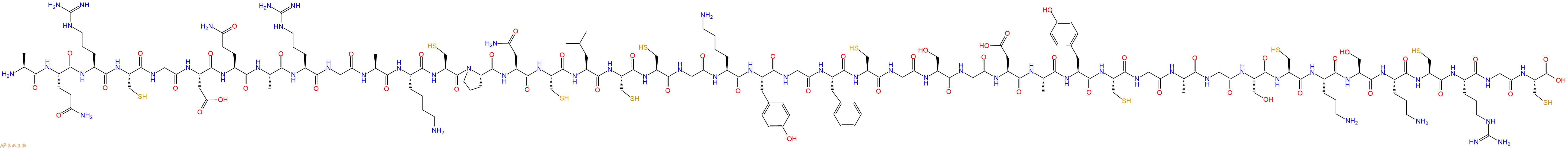 专肽生物产品H2N-Ala-Gln-Arg-Cys-Gly-Asp-Gln-Ala-Arg-Gly-Ala-Lys-Cys-Pro-Asn-Cys-Leu-Cys-Cys-Gly-Lys-Tyr-Gly-Phe-Cys-Gly-Ser-Gly-Asp-Ala-Tyr-Cys-Gly-Ala-Gly-Ser-Cys-Orn-Ser-Orn-Cys-Arg-Gly-Cys-OH
