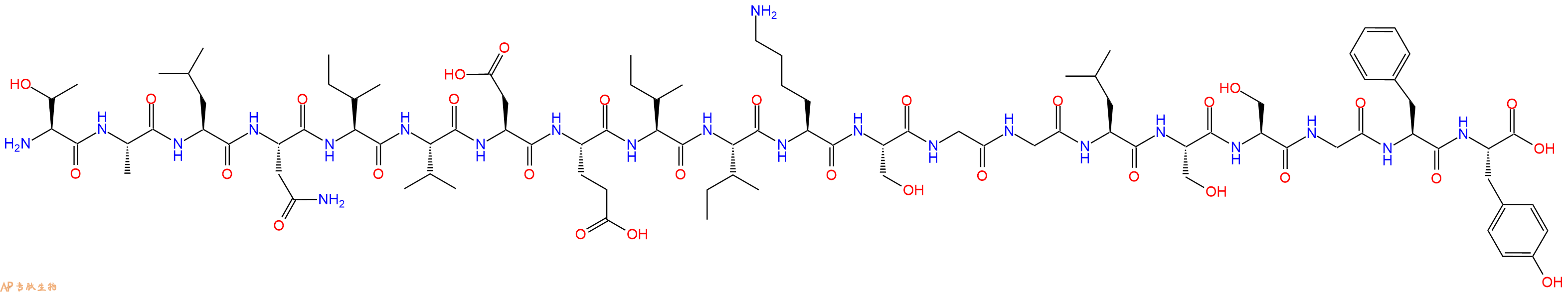 专肽生物产品H2N-Thr-Ala-Leu-Asn-Ile-Val-Asp-Glu-Ile-Ile-Lys-Ser-Gly-Gly-Leu-Ser-Ser-Gly-Phe-Tyr-OH