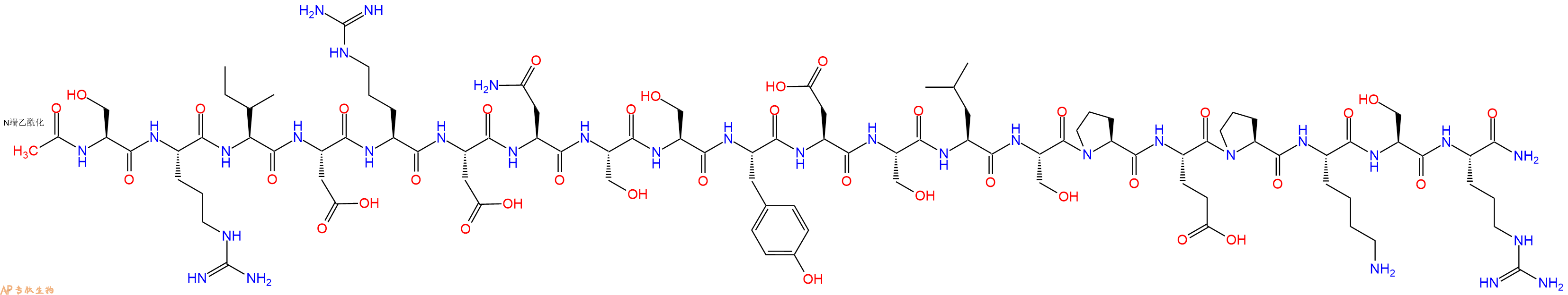 专肽生物产品Ac-Ser-Arg-Ile-Asp-Arg-Asp-Asn-Ser-Ser-Tyr-Asp-Ser-Leu-Ser-Pro-Glu-Pro-Lys-Ser-Arg-CONH2
