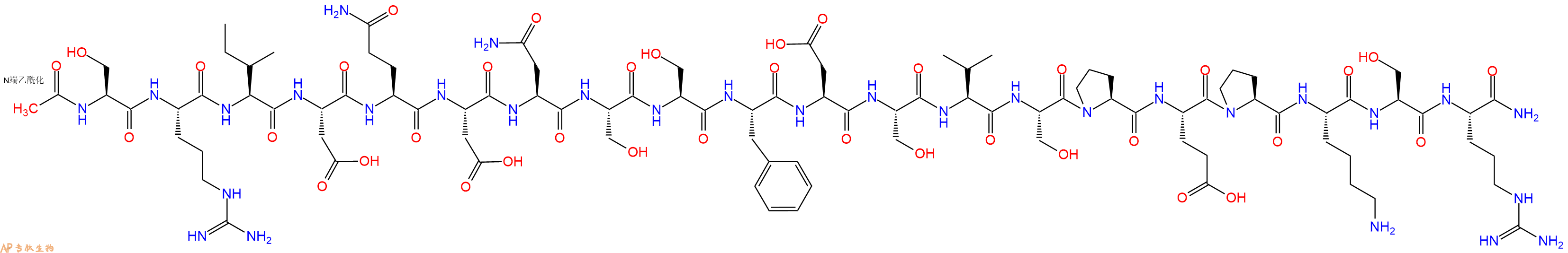 专肽生物产品Ac-Ser-Arg-Ile-Asp-Gln-Asp-Asn-Ser-Ser-Phe-Asp-Ser-Val-Ser-Pro-Glu-Pro-Lys-Ser-Arg-CONH2