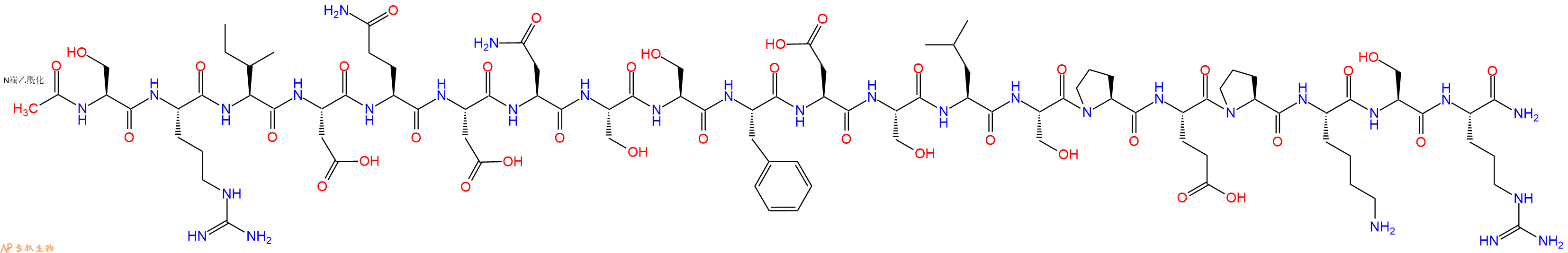 专肽生物产品Ac-Ser-Arg-Ile-Asp-Gln-Asp-Asn-Ser-Ser-Phe-Asp-Ser-Leu-Ser-Pro-Glu-Pro-Lys-Ser-Arg-CONH2