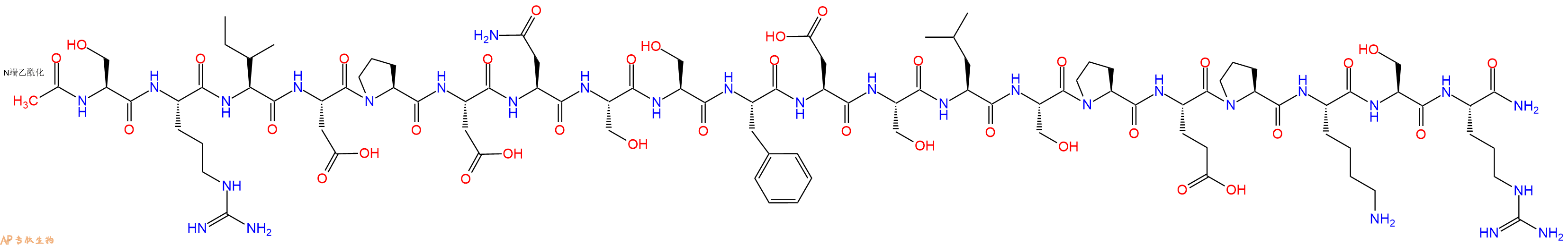 专肽生物产品Ac-Ser-Arg-Ile-Asp-Pro-Asp-Asn-Ser-Ser-Phe-Asp-Ser-Leu-Ser-Pro-Glu-Pro-Lys-Ser-Arg-CONH2