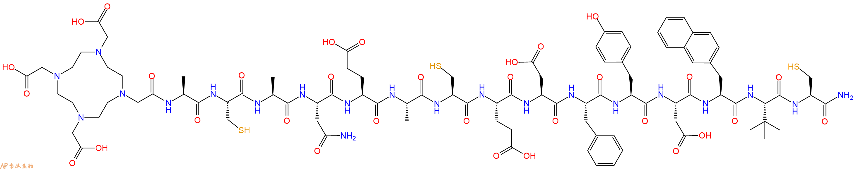 专肽生物产品DOTA-Ala-Cys-Ala-Asn-Glu-Ala-Cys-Glu-Asp-Phe-Tyr-Asp-2Nal-Tle-Cys-CONH2