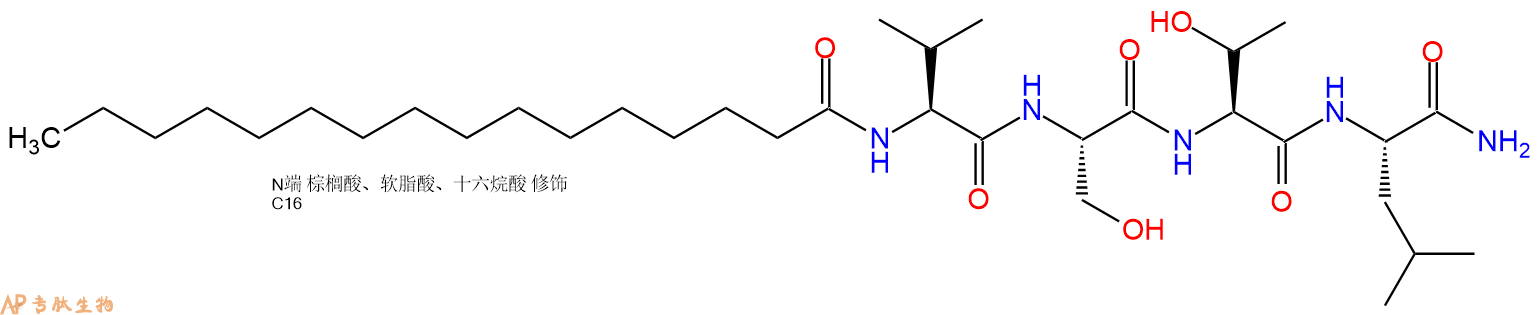 专肽生物产品Palmiticacid-Val-Ser-Thr-Leu-CONH2