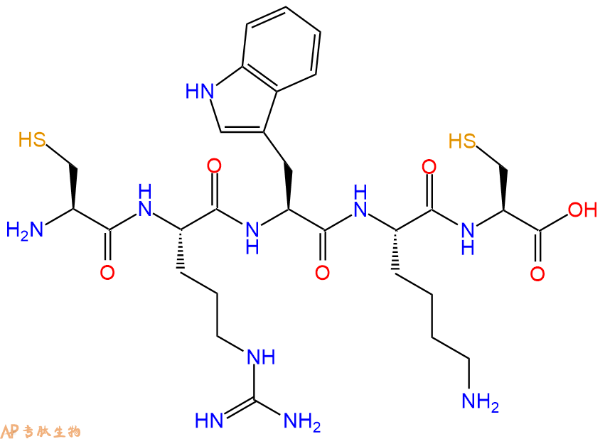 专肽生物产品H2N-Cys-Arg-Trp-Lys-Cys-OH