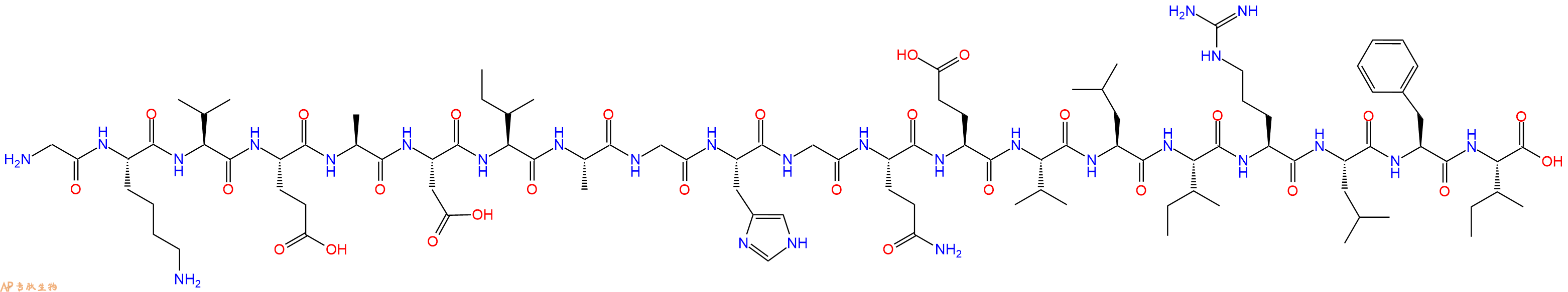 专肽生物产品H2N-Gly-Lys-Val-Glu-Ala-Asp-Ile-Ala-Gly-His-Gly-Gln-Glu-Val-Leu-Ile-Arg-Leu-Phe-Ile-OH