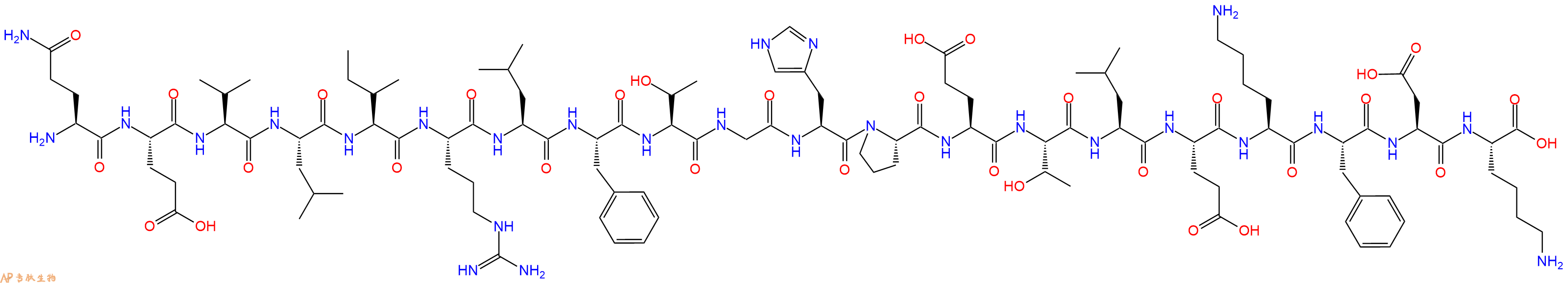 专肽生物产品H2N-Gln-Glu-Val-Leu-Ile-Arg-Leu-Phe-Thr-Gly-His-Pro-Glu-Thr-Leu-Glu-Lys-Phe-Asp-Lys-OH