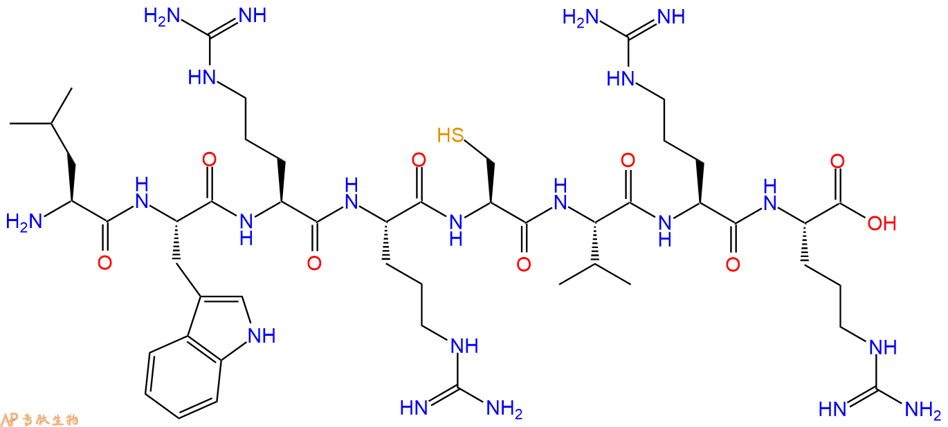 专肽生物产品H2N-Leu-Trp-Arg-Arg-Cys-Val-Arg-Arg-OH