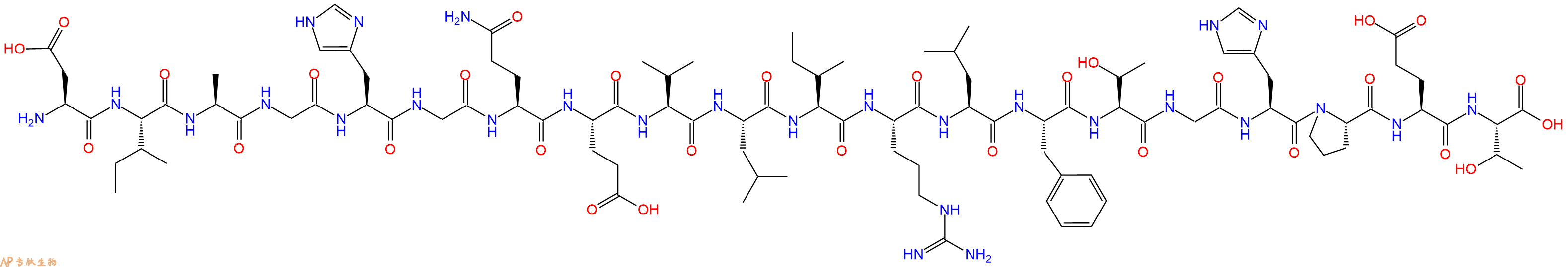 专肽生物产品H2N-Asp-Ile-Ala-Gly-His-Gly-Gln-Glu-Val-Leu-Ile-Arg-Leu-Phe-Thr-Gly-His-Pro-Glu-Thr-OH
