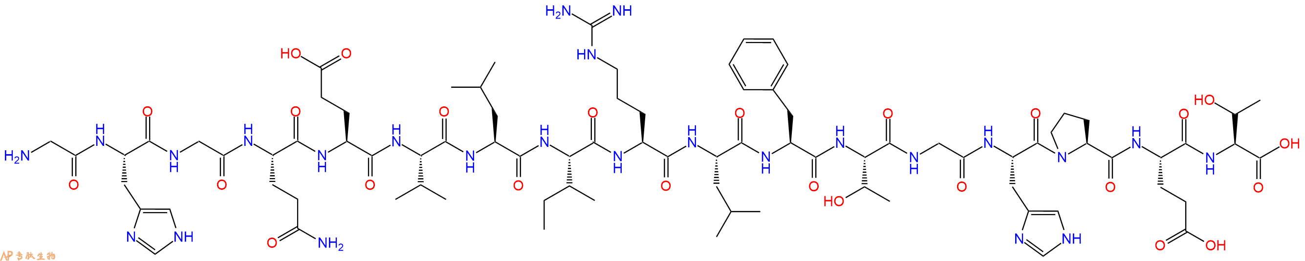 专肽生物产品H2N-Gly-His-Gly-Gln-Glu-Val-Leu-Ile-Arg-Leu-Phe-Thr-Gly-His-Pro-Glu-Thr-OH