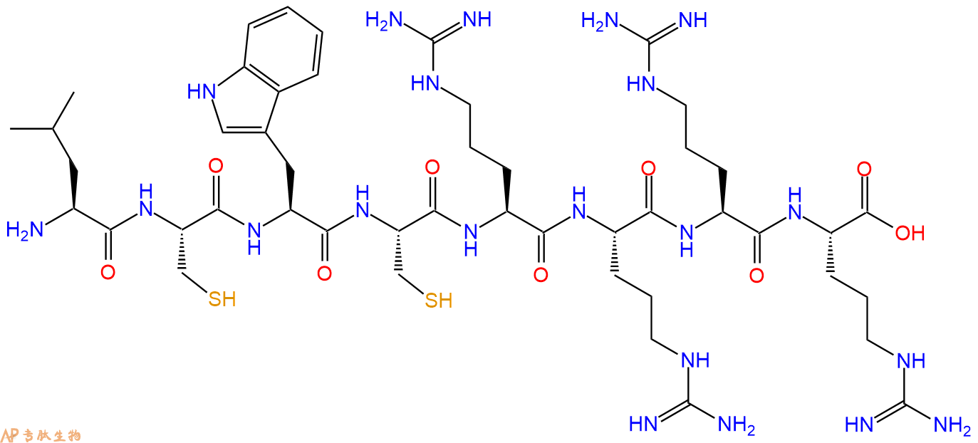 专肽生物产品H2N-Leu-Cys-Trp-Cys-Arg-Arg-Arg-Arg-OH
