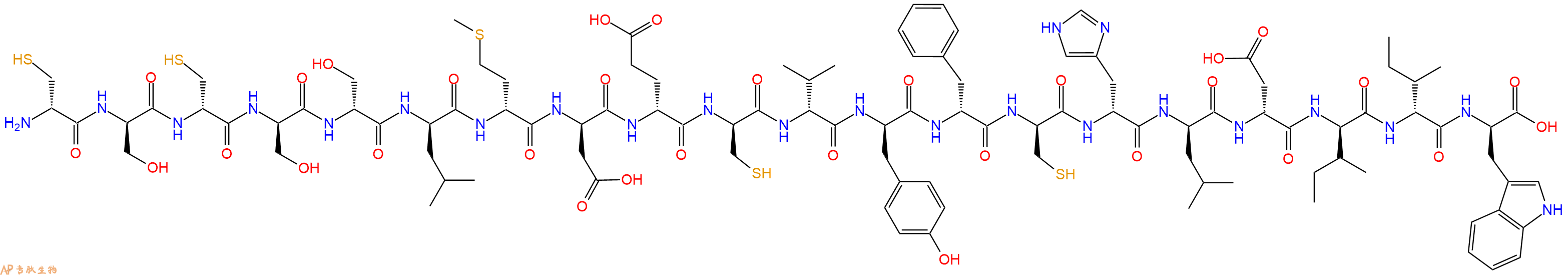 专肽生物产品H2N-DCys-DSer-DCys-DSer-DSer-DLeu-DMet-DAsp-DGlu-DCys-DVal-DTyr-DPhe-DCys-DHis-DLeu-DAsp-DIle-DIle-DTrp-OH